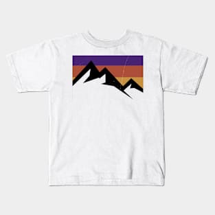 retro mountain sunset Kids T-Shirt